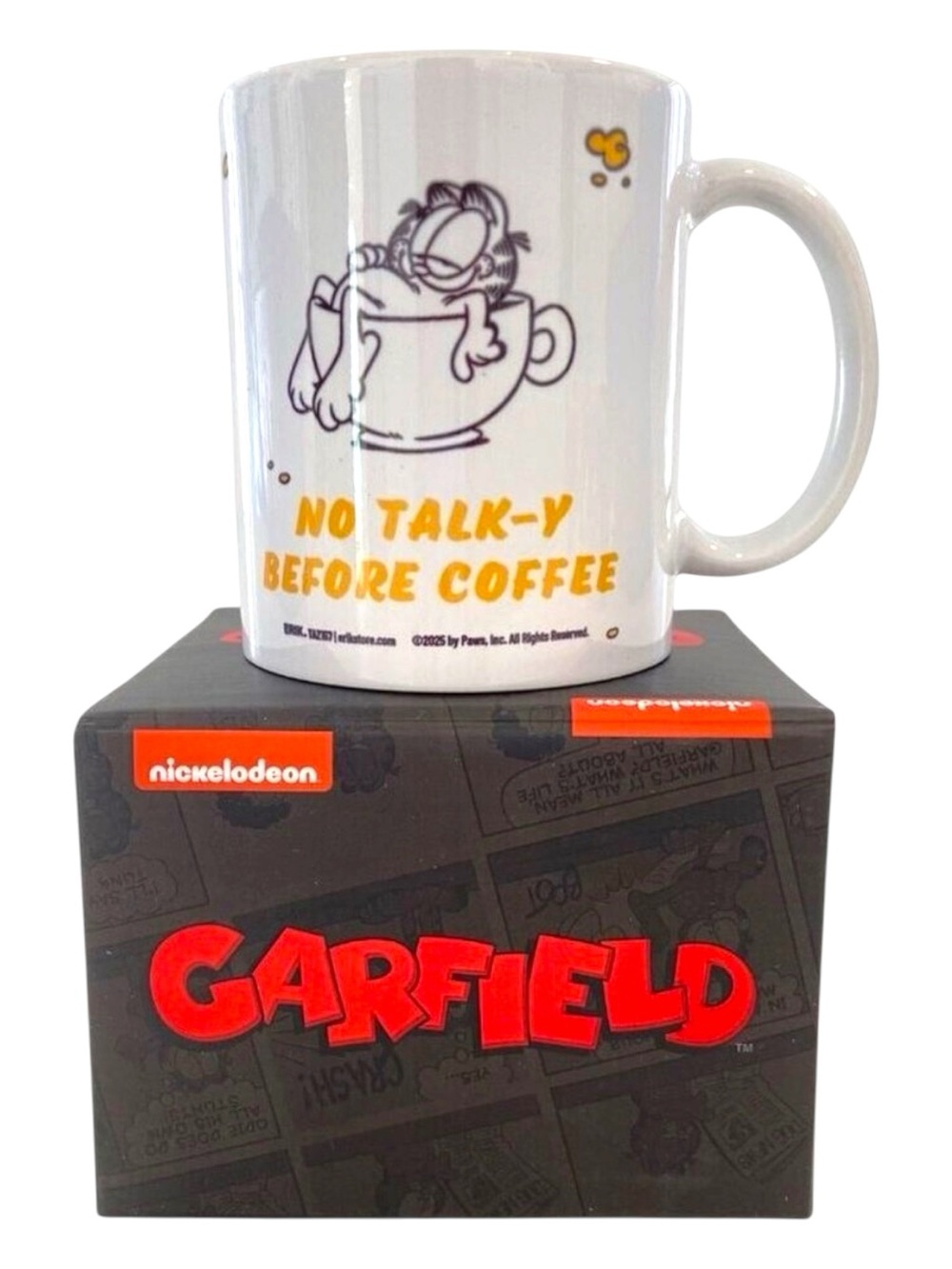 Garfield Ceramic Coffee Mug "No Talk-Y Before Coffee" White With Box